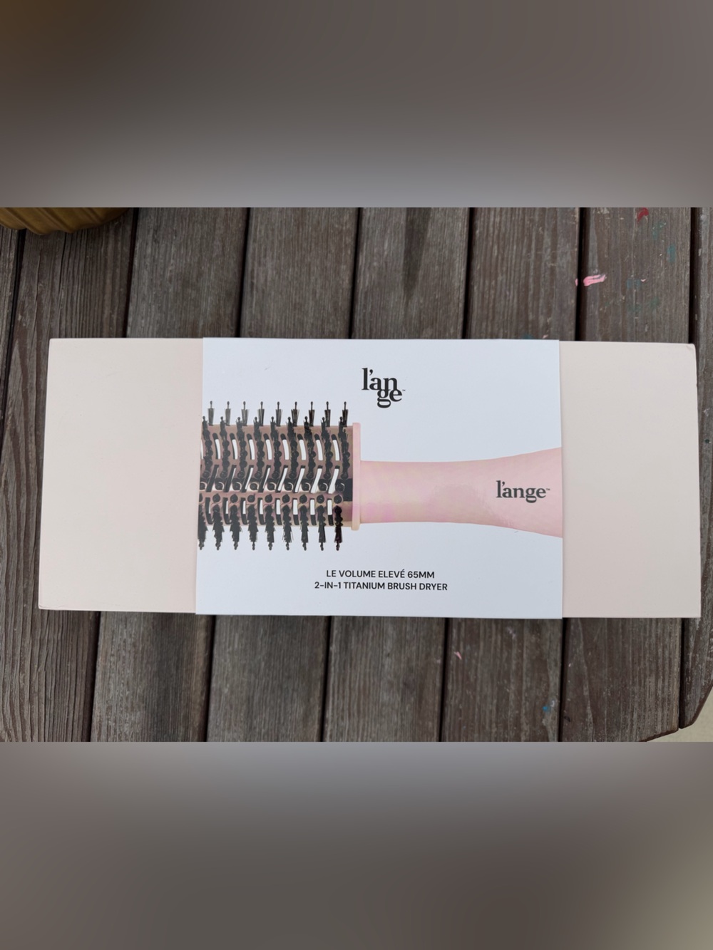 Lange 2-in-1 Brush Dryer in Pale Pink and White
